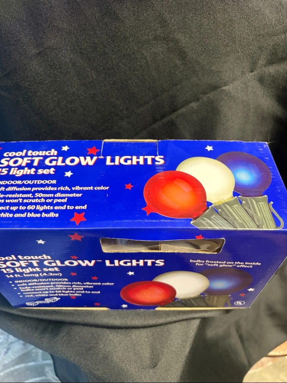 NOMA Soft Glow 15-Light Set — Red, White & Blue Party Lights